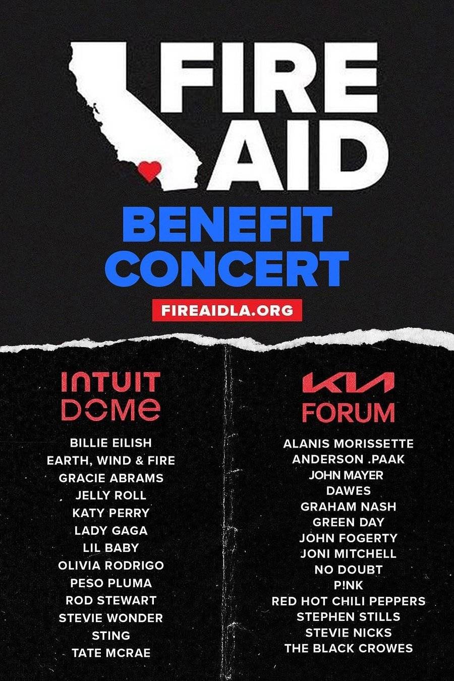 Poster: FireAid Benefit Concert